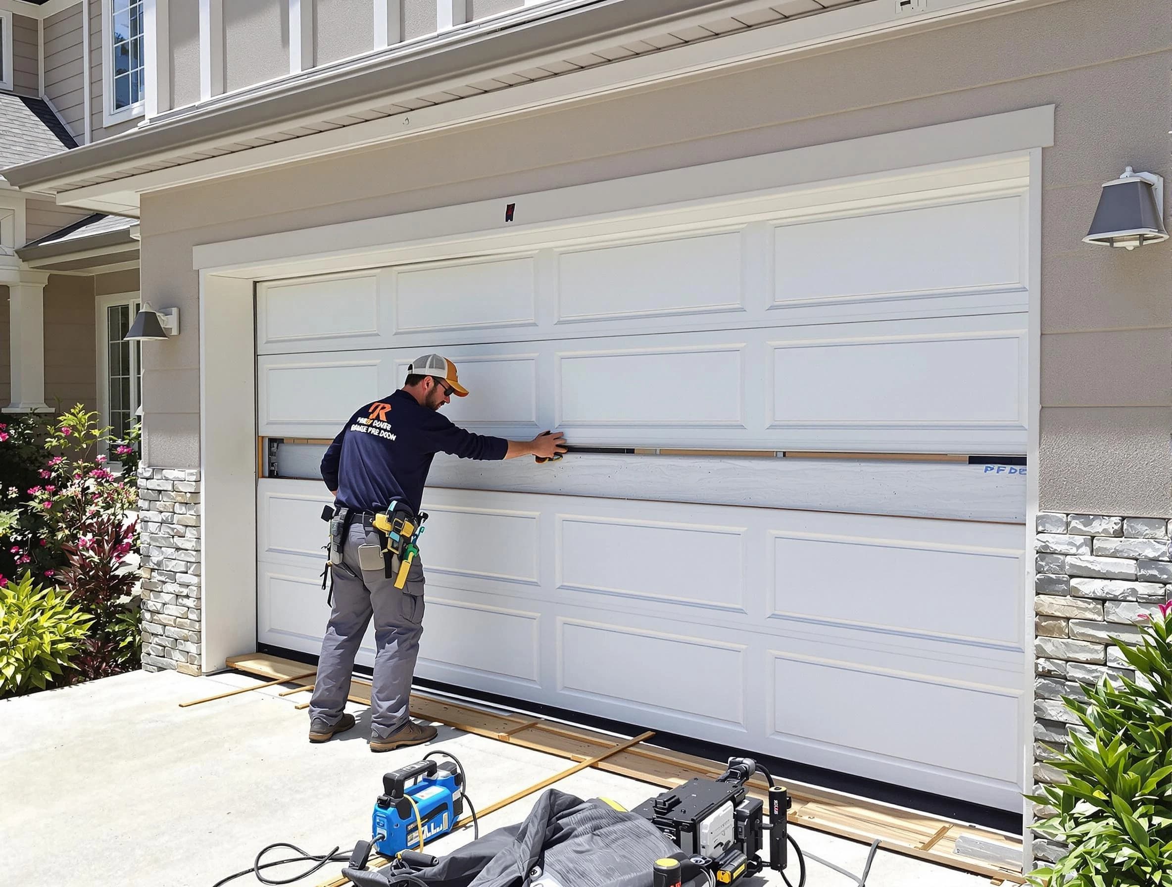 Mount Lebanon Garage Door Repair team performing complete garage door replacement at Mount Lebanon residence