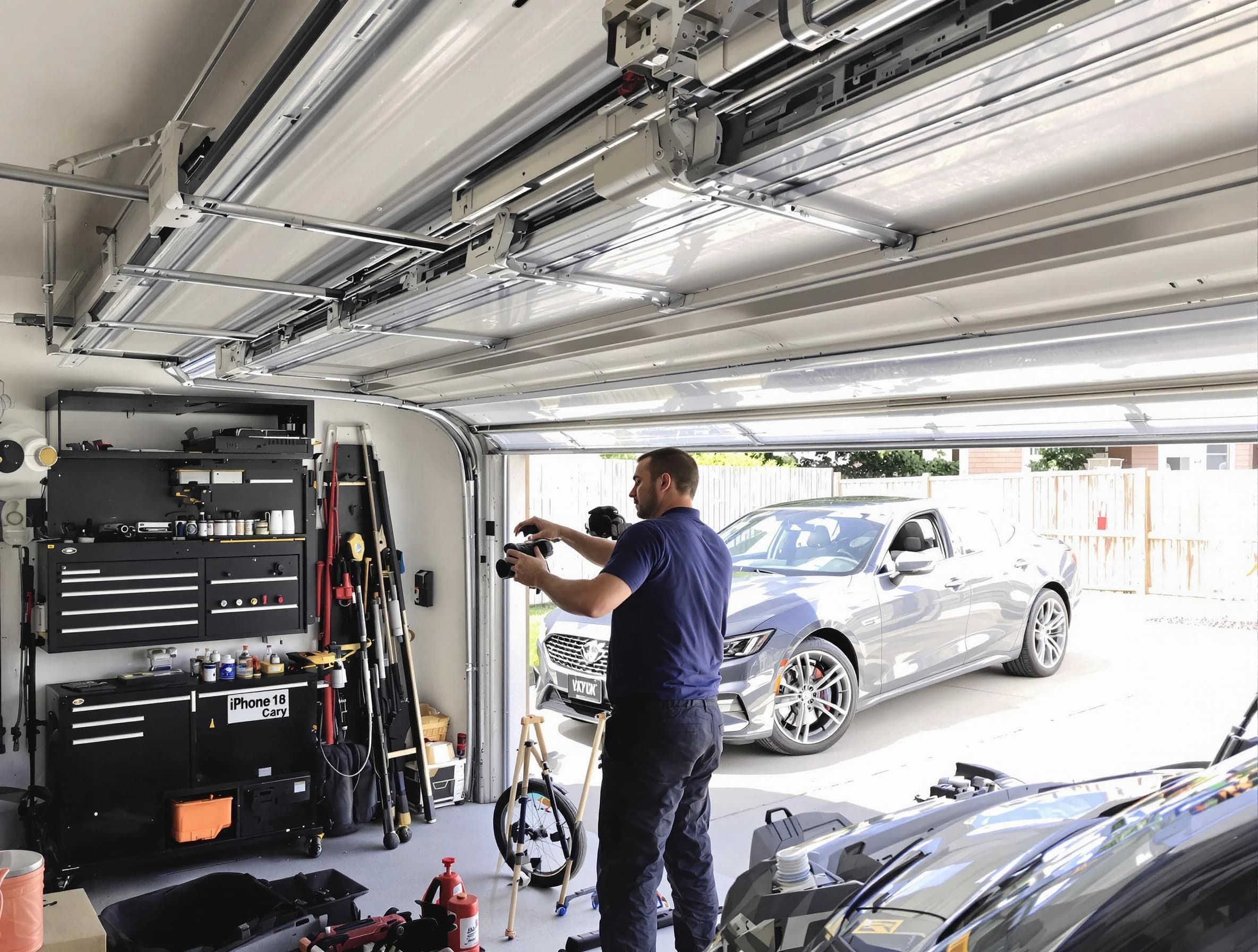Mount Lebanon Garage Door Repair technician fixing noisy garage door in Mount Lebanon