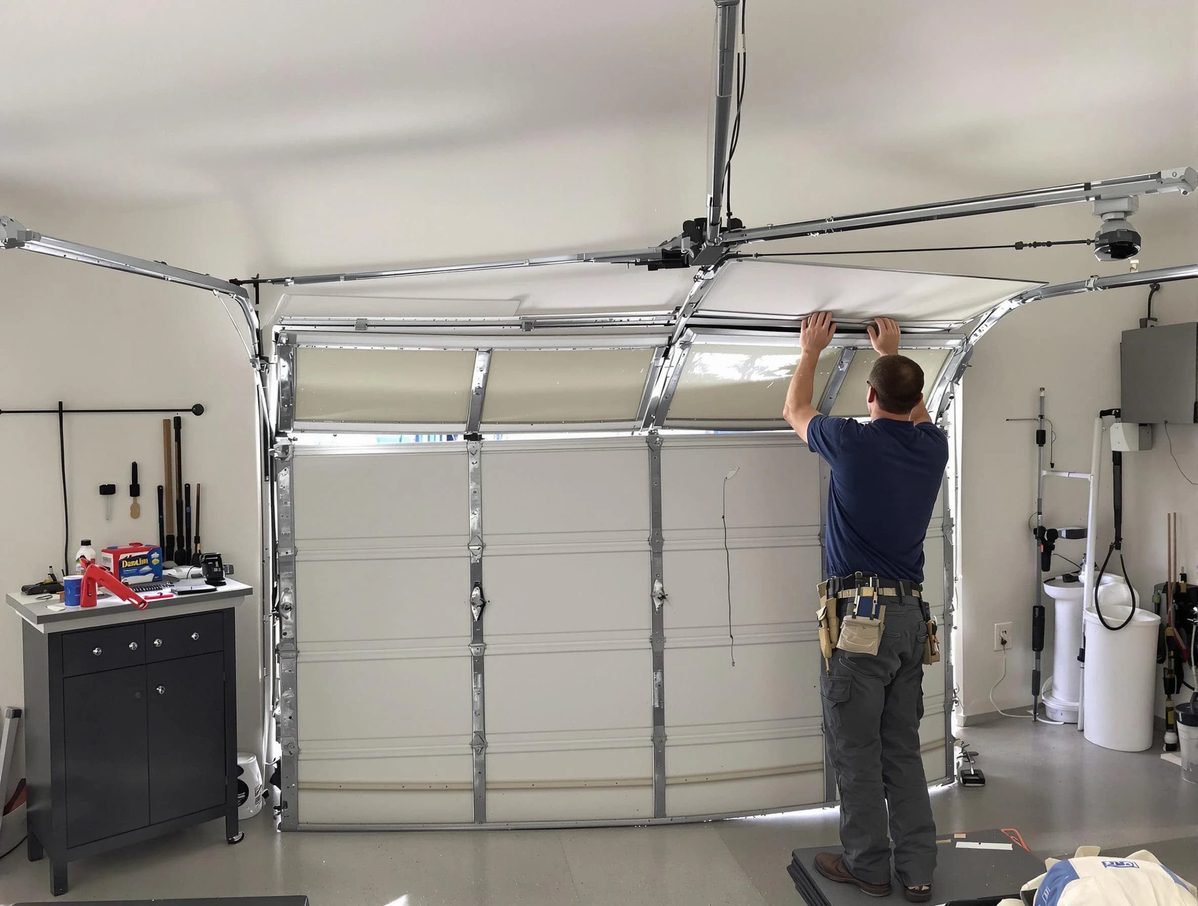 Mount Lebanon Garage Door Repair specialist performing precise section replacement on Mount Lebanon garage door