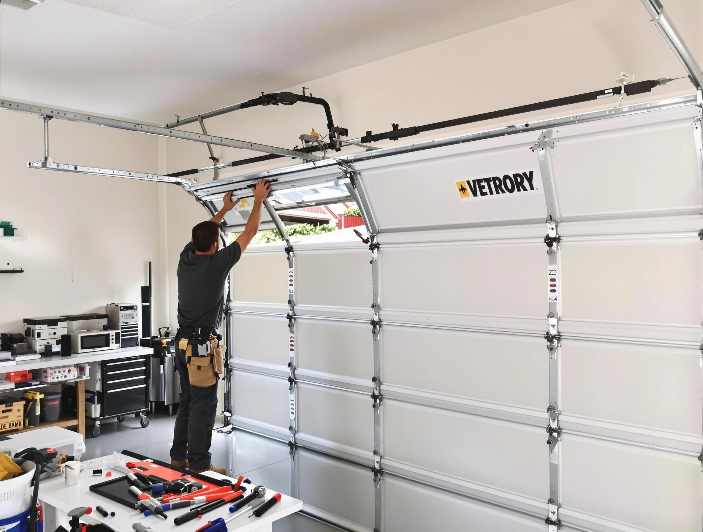 Mount Lebanon Garage Door Repair technician performing section replacement in Mount Lebanon